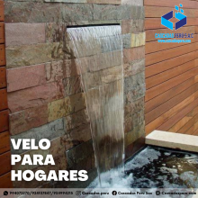 velo de agua estanque pileta casacada bomba sumergible muro llorón velo de agua 